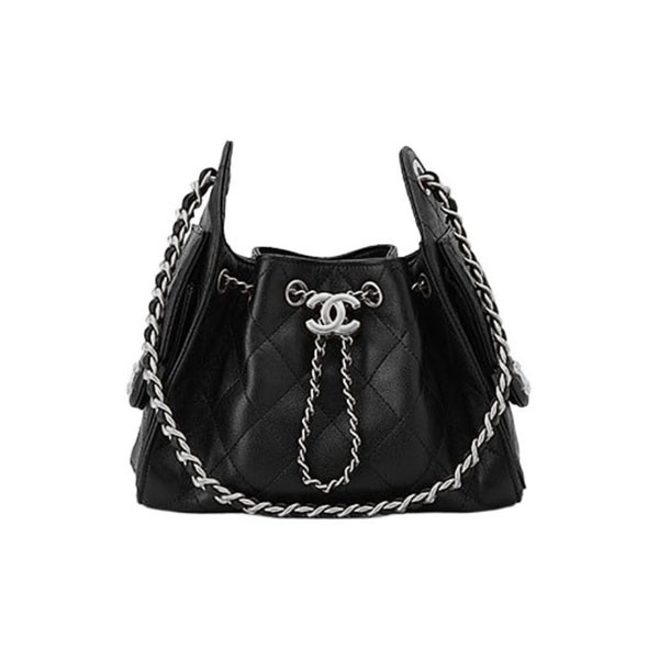 샤넬 25 체인 플랩 미니 숄더백 블랙 AS5631