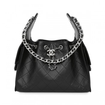 샤넬 25 체인 플랩 스몰 숄더백 블랙 은장 AS5293