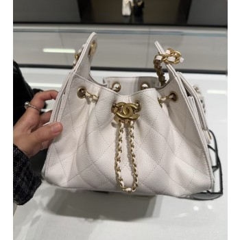 샤넬 25 체인 플랩 미니 숄더백 AS5631 화이트골드