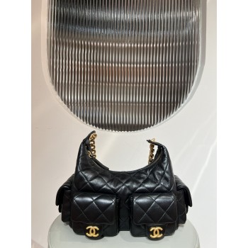 샤넬 25C 까나쥬 퀼팅 지퍼 탑핸들 숄더백 AS5339