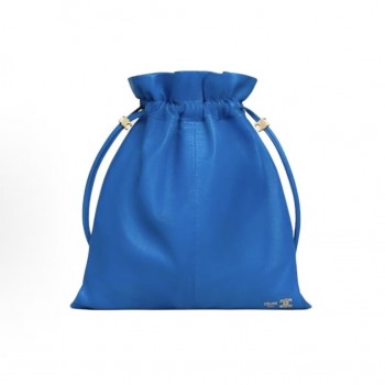 셀린느 크리스탈 파우치 골드 마감 드로스트링 양가죽 핸드백 123662J79