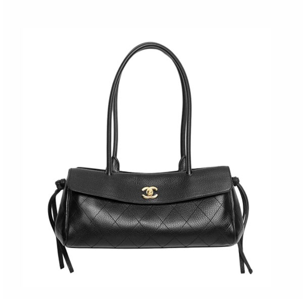 예약접수/샤넬 클래식 스몰 쇼핑 그레인드 카프스킨 토트백 블랙 골드메탈