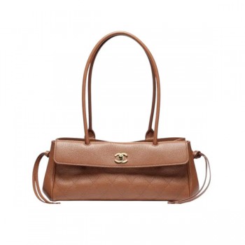 예약접수/샤넬 클래식 스몰 쇼핑 그레인드 카프스킨 토트백 카멜 골드메탈