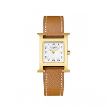 에르메스 H아워 21mm 화이트 다이얼 가죽 스트랩 (BV)