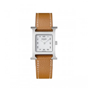 에르메스 H아워 21mm 화이트 다이얼 가죽 스트랩 (BV)