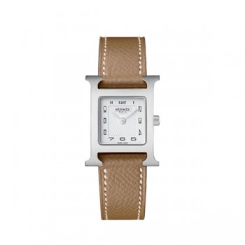 에르메스 H아워 21mm 화이트 다이얼 가죽 스트랩 (BV)