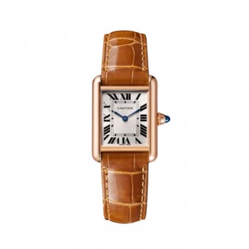 까르띠에 탱크루이 25.5mm 로즈골드 브라운스트랩 (AF)