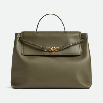 보테가 베네타 라지 차오차오 인트레치아토 카프스킨 탑핸들백 826195