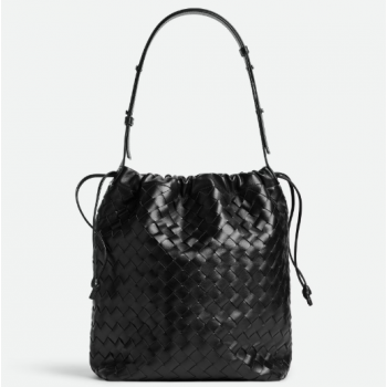 보테가 베네타 인트레치아토 비블리오테카 버킷 카프스킨 숄더백 836020