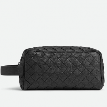 보테가 베네타 인트레치아토 그레인 카프스킨 트래블 파우치 클러치백 729295