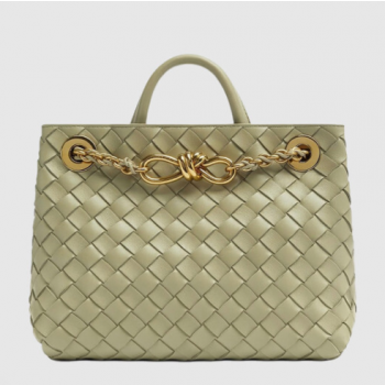 보테가 베네타 미디엄 안디아모 인트레치아토 카프스킨 탑핸들 숄더백 786009