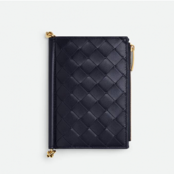 보테가 베네타 솔스티스 인트레치아토 카프스킨 미디엄 반지갑 806078