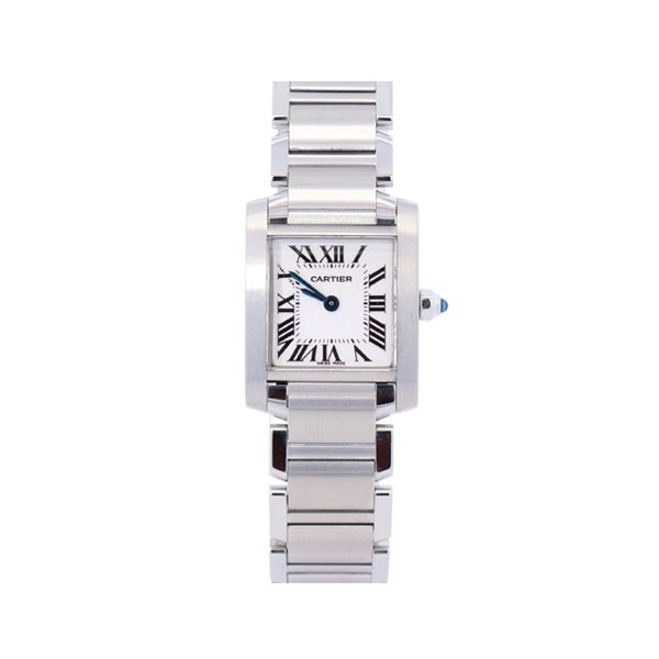 까르띠에 탱크 프랑세즈 스틸 스몰 시계 실버 WSTA0067 (k11)
