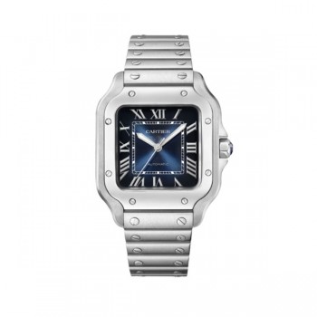 까르띠에 산토스 2018 미디움 35MM 스틸 블루다이얼 스마트링크브레이슬릿(BV)