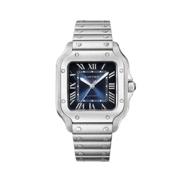 까르띠에 산토스 2018 미디움 35MM 스틸 블루다이얼 스마트링크브레이슬릿(BV)