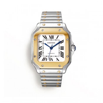 까르띠에 산토스 2018 35MM 옐로우골드 콤비 스마트링크 브레이(BV)