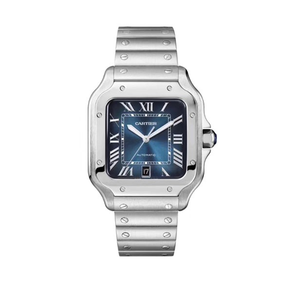 까르띠에 산토스 40MM 라지 2018 스틸 블루다이얼 브레이슬릿(BV)