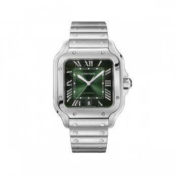 까르띠에 산토스 40MM 라지 2018 스틸 그린다이얼 브레이슬릿(BV)