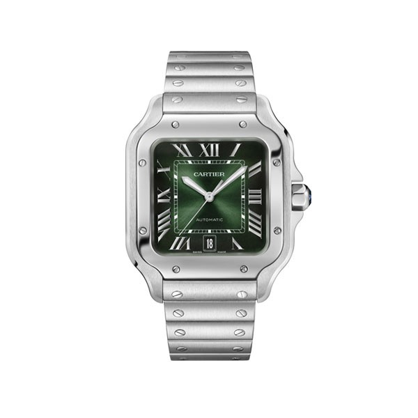 까르띠에 산토스 40MM 라지 2018 스틸 그린다이얼 브레이슬릿(BV)