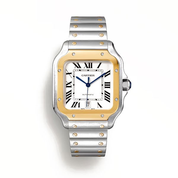까르띠에 산토스 40MM 라지 옐로우골드콤비 스마트링크브레이슬릿(BV)