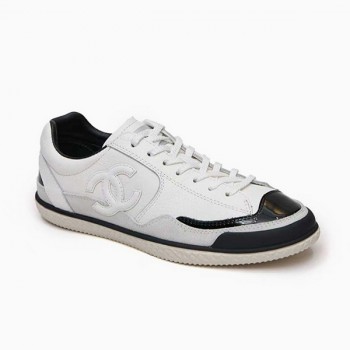 샤넬 CC 더블 로고 스니커즈 블랙 화이트