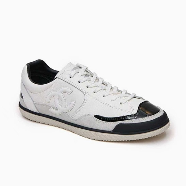 샤넬 CC 더블 로고 스니커즈 블랙 화이트