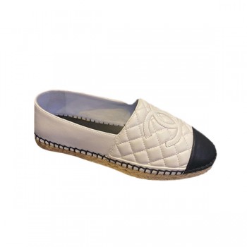 샤넬 퀼팅 CC 램스킨 에스파듀 슬립온 화이트