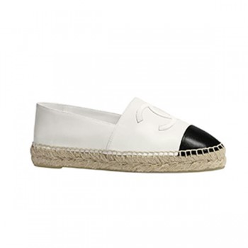 샤넬 레더 에스파드리유 슬립온