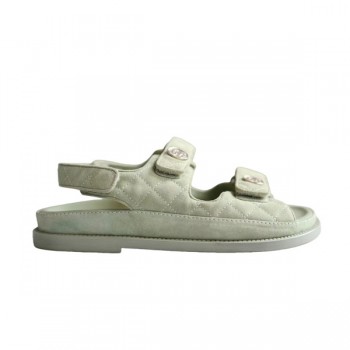 샤넬 대드 스웨이드 레더 샌들 그린