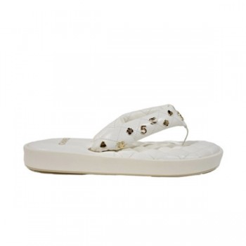 샤넬 램스킨 골드 메탈 샌들 화이트