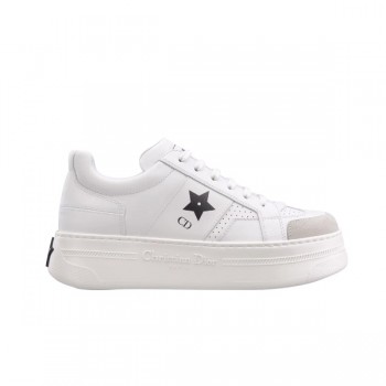 디올 스타 플랫폼 카프스킨 스웨이드 스니커즈 화이트