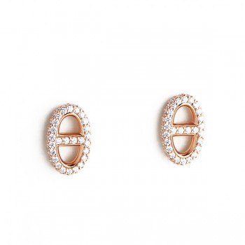 에르메스 파랑돌 파베 스터드 이어링